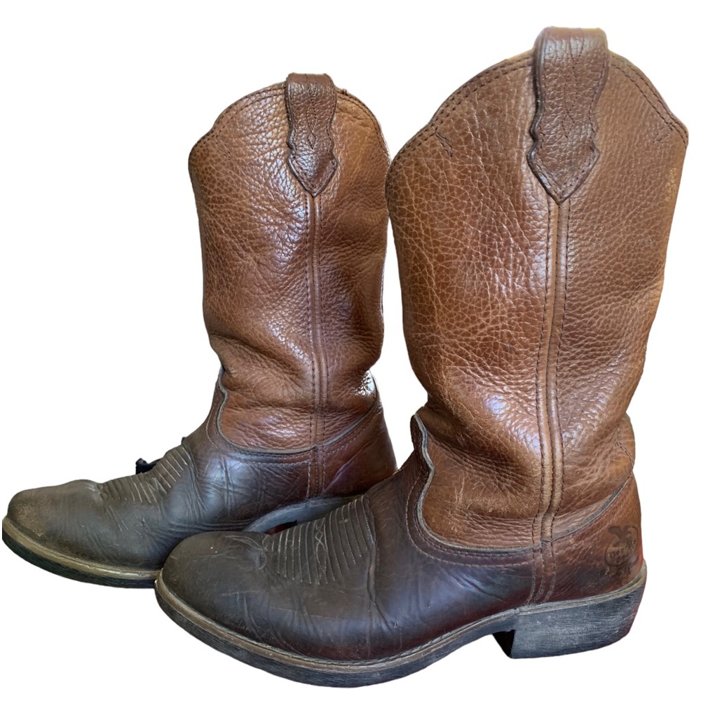 Georgia Boot Brown Leather Pull On Cowboy Work Boots Men’s Size 8.5